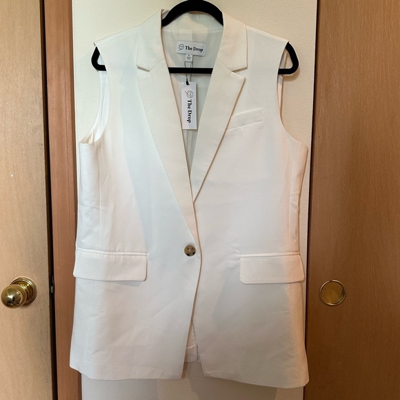 The Drop Rumi Elongated Vest in Ivory - Picture 5 of 8